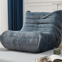 Bean Bag Chairs for Adults Giant Bean Bag Chair Memory Foam BeanBag Chair Big Bean Bag Sofa with Filler Faux Fur Fireside Beanbags Lazy Sofa for Living Room Bedroom Dorm Office (Bluegrey Plush)