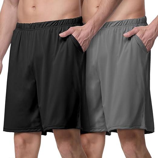 Aroveea Mens Athletic Running Shorts Quick Dry with Pocket Gym Workout Shorts for Men Mesh Swim Trunks Board Pajama S (1 Piece, Grey)