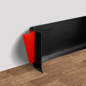 Vinyl Wall Base Baseboard Molding Trim 4" Flexible Self Adhesive Rubber Wall Base Moulding Trim Peel and Stick Design, 4 Inch x 100 Feet, Black