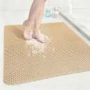 Square Shower Mat: 32"x32" Extra Large Non Slip Shower Mats for Inside Shower, Trimmable PVC Anti Slip Shower Stall Mats, Quick Dry Stand Up Shower Mat for Elderly, Kids
