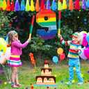 Sratte Rainbow Number Pinata Multicolor Small Kids Birthday Party with Blindfold Stick and Confetti for Anniversary Cinco de Mayo Fiesta Decor (Number 9) (PR-Sratte-52971)