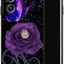 Compatible with Motorola Moto G Stylus 5G 2024 Floral Flower Design Pattern Phone Case,Slim Soft TPU Protective Shockproof Case for Adults Women Girls for Moto G Stylus 5G 2024(Flower Purple)