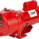 Red Lion RL-SPRK200 230 Volt, 2 HP, 76 GPM Cast Iron Sprinkler/ Irrigation Pump with Thermoplastic Impeller, Red, 97102001