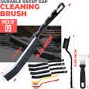 9Pcs Crevice Cleaning Brush, Multi-Purpse Hard Bristle Grout Brush for Cleaning Bathroom, Kitchen, Tiles, Corners, Teapot, Bottle, Tight Spaces & More