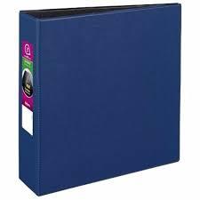 2 Inch 3 Ring Binder 2 Blue, Slant D-Ring 2 in Binder Clear View Cover with 2 Inside Pockets, Heavy Duty Colored School Supplies Office and Home Binders by Enday