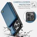 Vinich for iPhone 15 Pro Wallet Case with Card Holder, RFID Blocking Credit Slots Kickstand Shockproof Phone Cover Fit for iPhone 15 Pro 6.1" Blue