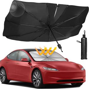 Sedan SUV Car Sun Shade for Windshield UV Rays and Heat Sun Visor Protector, Foldable Windshield Sun Shade Umbrella,Keep Car Cool,Easy to Use/Store,57''x 30''