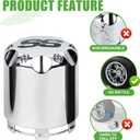 10L0L Universal Golf Cart SS Wheel Center Cap Cover for Yamaha, EZGO, Club Car, 4 PCS (Chrome)