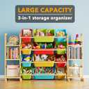 SpaceAid Toy Storage Organizer with 6 Shelves and 12 Bins, Toy Organizers Storage Bookshelf, Kids Bin Shelf Toys Box Bookcase for Bedroom Playroom Organization Room Decor, Multi-Colored, 52.3"W, 6 Shelves, 12 Bins