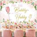 Brunch Bachelorette Bridal Shower Backdrop 5x3ft, Pop The Bubbly She's Getting a Hubby Decorations Photo Background for Wedding Engagement Bachelorette Party Supplies