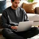 Men's Fleece Lined Joggers  Stretch Thermal Athletic Sweatpants Tapered Fit with Zipper Pocket for Running Gym (XXXL)