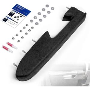 22818465 Front Left Driver Side Armrest Repair Kit Fit for Chevy Silverado 1500 2500HD 3500HD 2010-2014 For GMC Sierra 1500 2500 HD 3500 HD 2010-2014 Door Panel with Release Handle Below Armrest Black