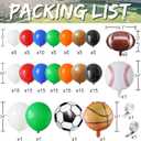 Sports Balloon Arch Kit,154Pcs Colorful Balloon Garland with Football,Basketball,Soccer,Baseball Foil Balloons for Ball Games Day Theme Baby Shower Rugby All Sports Birthday Party Decorations
