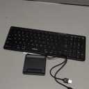 Samsers Foldable Bluetooth Keyboard with Numeric Keypad, Full-Size Wireless Folding Keyboards with PU Leather, Portable Travel for iOS Android Windows Mac OS, Support 3 Device(BT5.1 x 3)-Black