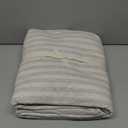 PURE ERA Jersey Knit Duvet Cover Set 100% T-Shirt Heather Cotton Super Soft Comfy Classic Striped Design, with Zipper Closure, Heather Beige Stripe, Queen