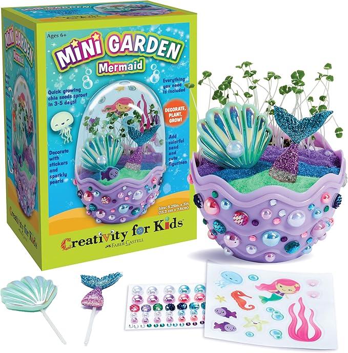 Creativity for Kids Mini Garden: Mermaid Terrarium Kit - Mermaid Gifts for Girls, Crafts and Toys, Stocking Stuffers for Kids (Ages 6+