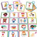 Special Needs Communication Cards, 40 Double-Sided Cards 80 Basic Special Needs for Children and Adults with Autism, Speech Delay Visual Aid Non Verbal Speech Therapy for Toddlers, Kids, Seniors