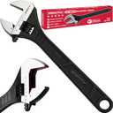 SEDY 10-Inch Adjustable Wrench, Black Oxide Finish Wide Jaw Spanner with Inch/Metric Scale, Premium Drop Forged Steel for Automotive Plumbing and Household Repairs