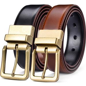 Beltox Mens Belts Reversible Leather 1.25 Wide 1 for 2 Rotate Buckle Gift Box (34-36, Antique Gold Buckle With Black/Lt Brown Belt) Beltox Mens Belts Reversible Leather 1.25 Wide 1 for 2 Rotate Buckle Gift Box (34-36, Antique Gold Buckle With Black/Lt Brown Belt)
