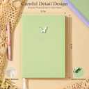 Butterfly Journal for Girls Women Journals for Writing 256 Pages 100GSM Green A5 Notebook PU Leather Cute Diary, Teens Ages 8-12