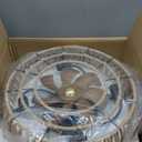 20" Caged Ceiling Fans with Lights and Remote, Boho Flush Mount Ceiling Fan with Light, Low Profile Chandelier 6 Speed Bladeless Reversible Ceiling Fan w/ 4 Bulbs. for Living Room Bedroom