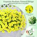 Yastouay Artificial Flowers for Outdoors, 14 Bundles Fake Outdoor Flowers, UV Resistant Artificial Plants & Flowers for Decoration, Yellow Realistic Morning Glory for Outdoor Porch Garden Decoration