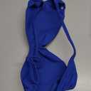 YEOREO SoftHue Impact Strappy Halter Bra for Sports Women Workout Padded Gym Yoga Bra (Blue, M)