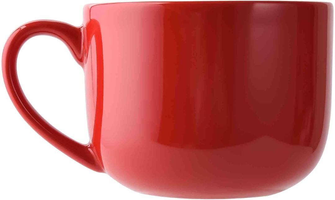 50oz large Ceramic Soup Mug with Handles for Coffee, Tea, Ice Cream, Cereal (Red)