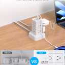One Beat Tower Surge Protector Power Strip 10 ft,Long Flat Extension Cord with Multiple Outlets,8 AC Outlets with 4 USB Ports,Desktop Charging Station for Multiple Devices,for Home Office College Dorm