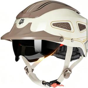 Motorcycle Half Helmet for Adults Men & Women, beige, 20.47in-25.19"