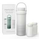 Momcozy 22oz Portable Breast Milk Cooler for Outdoor, Life Saver with 360 Total Cooling for 24 Hours, Larger Capacity Travel Breastmilk Chiller with 2pcs Baby Bottles for Breastmilk Storage, Cream