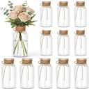 Mason Jars for Centerpiece, 12 Pack Vintage Farmhouse Glass Flower Vase Transparent White Vases Bulk for Weddings, Parties, Christmas & Home Decor