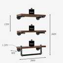 DR.IRON Industrial Pipe Shelving Wall Mounted 3 Tier Rustic Bathroom Shelves Wall Pipe Shelf for Bathroom Decor