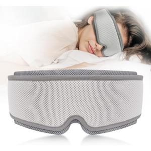 Weighted Eye Mask for Sleeping,100% Blackout Sleep Cover, Removable Pressure for Anxiety & Insomnia, Adjustable Strap for Side Sleepers Women/Men Travel w/Washing Bag