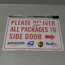 Please Deliver All Packages to Side Door Right Arrow - Bestylez Delivery Sign for Outdoor Use 12" * 8" (149)