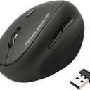 SANWA 2.4G Wireless Ergonomic Mouse, Optical Vertical Ergo Mice for Small Hands, Reduce Wrist Strain, 800/1200/1600 DPI, 5 Buttons, Compatible with MacBook, Laptop, Windows, Mac OS, Black