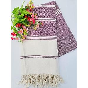 Throw Blanket,Turkish Luxury Warm Bed Blanket All Season Lightweight Blankets for Sofa,Machine Washable Blankets Fleeces XL (Cherry)