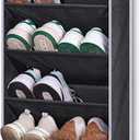 KEETDY Over The Door Shoe Rack for Door Fit 20 Pairs Sneakers Large Hanging Shoe Organizer for Closet Storage Boots, Black (64")