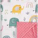 Soarwg Kids Baby Blanket Unisex Newborn, Super Soft Comfy Pink Elephant Blankets, for Toddler Baby Nursery Bed Blankets Stroller Crib Shower Gifts, 30 x 40 Inch