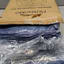 MUXHOMO 7 Pieces Queen Comforter Set, Seersucker Bed in a Bag Queen Size, All Season Luxury Bedding Set with Comforter, Flat Sheet, Fitted Sheet, Pillowcases & Shams, Navy Blue (Queen (88"x88"))