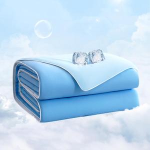 EASELAND Queen Tencel Cooling Comforter for Hot Sleepers - Double-Sided Lightweight and Breathable Fabric for Night Sweats - All Season Cooling Blanket Machine Washable90x90in, Blue
