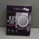 Magnifying Mirror with Lights 1x/15x: 8.5" Double Sided Wall Mounted Lighted Makeup Mirror for Bathroom, 3 Color Lights & 360Swivel Vanity Mirror, Brushed Nickel