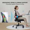 Office Chair, 330lbs Desk Chair with 3-Level Adjustable Lumbar Support & Flip-up Armrests, Executive Computer Chairs for Home Office, Black