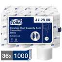 Tork® High-Capacity 2-Ply Toilet Paper, 1000 Sheets, 36 Rolls (472880)