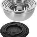 Set of 6 Stainless Steel Food Storage Bowls with Lids Nesting Mixing Salad Bowl Set for Kitchen