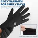 2 x Winter Thermal Gloves, Winter Thermal Gloves with Touchscreen Function, Winter Gloves Women Men Ski Snow Gloves Liner Thermal Warm Touch Screen, Anti-Slip Grip, Running, Cycling, Driving Etc. Black