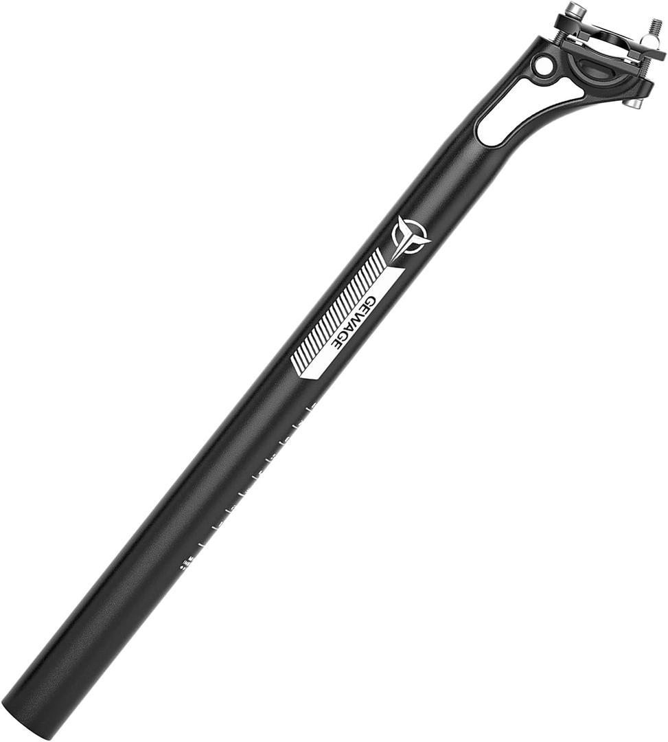 GEWAGE Bike Seat Posts, 27.2/30.9/31.6mm x 400mm, Aluminum, Comfortable & Adjustable for Mountain, Road, BMX Bikes, Black