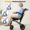 Transport Wheelchairs for Adults Lightweight Foldable Transport Chair with Telescopic Handle, Portable Folding Travel Transfer Wheel Chairs for Seniors