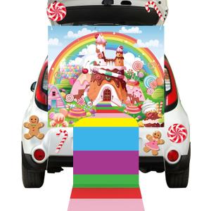 39 Pcs Halloween Trunk or Treat Car Decorations Kits Car Archway Garage Decoration Backdrop Colorful Themed Party Decor for Halloween Birthday Outdoor