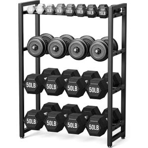 4 Tier Dumbbell Rack, Weight Rack for Home Gym, 15"D x 25"W x 35"H